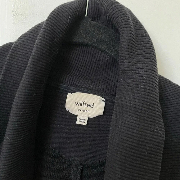 Aritzia Wilfred Diderot Sweater Open-Front  Cocoon Cardigan Black Womens XS Stud - Picture 3 of 6